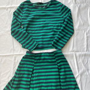 2 piece green/blue skirt set